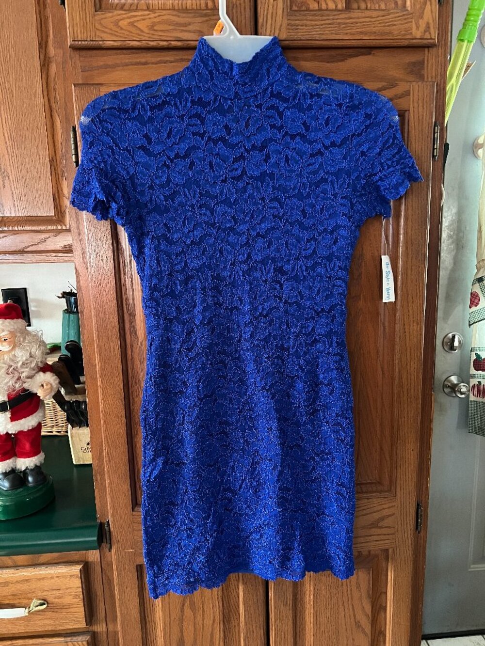 Vintage Marnie West 1990s Royal Blue Lace Mini Dress Size 10 NWT